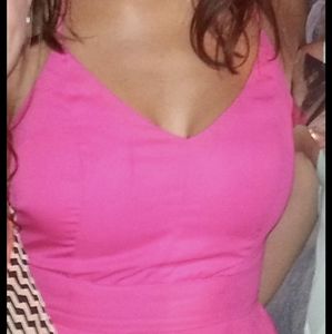 Bright pink going out dress